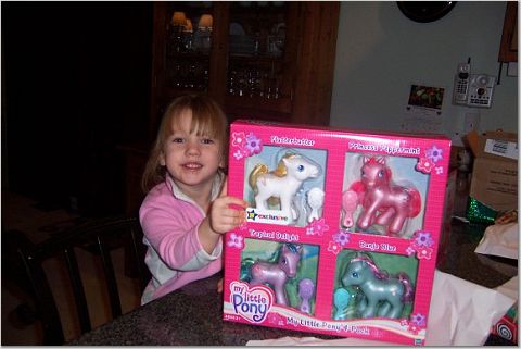 Avry with her 4 Ponies Christmas 2004