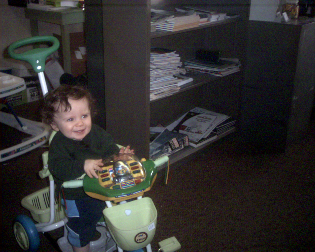 Thomas on his Birthday Present