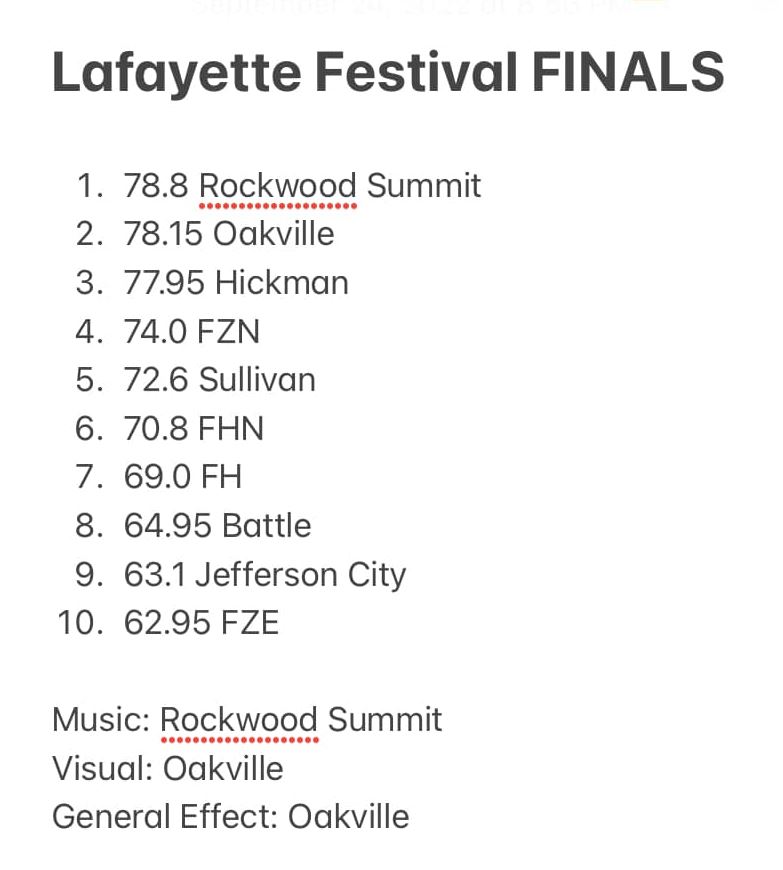 Lafayatte High School Marching Festival (September 24)